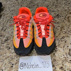 Nike Air Max Orange and Black Athletic Shoes